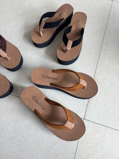 Open Toe Slid On Wedge